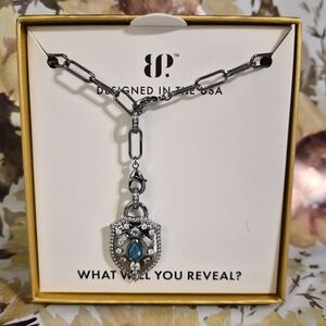 BP Silver Necklace with Blue Accent